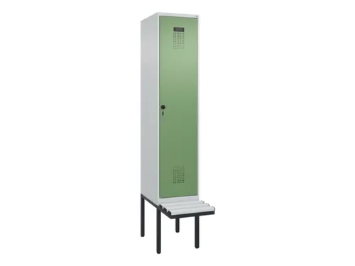locker met bank,voor scheiding van kleding,HxBxD 2120x400x815mm,1vak
