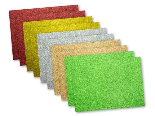 Glitterkarton Kangaro pak 10 vel 25x35cm, 2x5 kleuren 300 grams