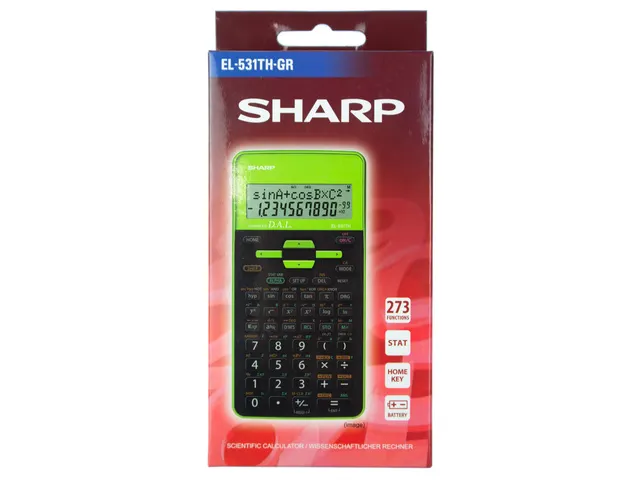 Calculatrice Sharp EL531THGR noir-vert scientifique