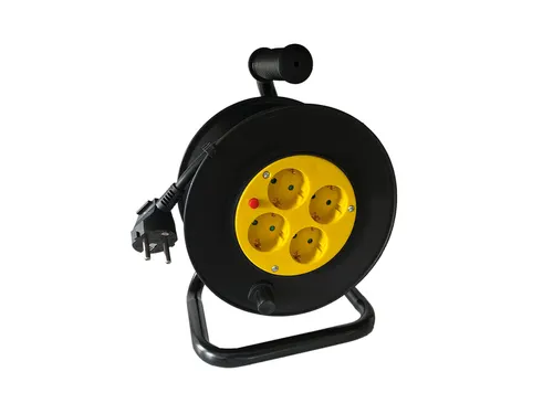 Kabelhaspel BRASQ Pro 4 voudig 10 meter zwart
