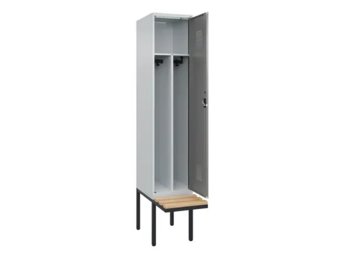 locker met bank,voor scheiding van kleding,HxBxD 2120x400x815mm,1vak