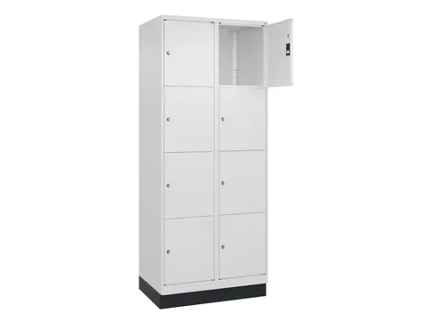 lockerkast,HxBxD 1950x800x500mm,2x4vakken,vak B 400mm,cil.-slot,sokkel