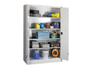 Vouwdeurkast 1950x1200x600mm 4legborden Verzinkt Ral7035 Front Ral7035 - 1