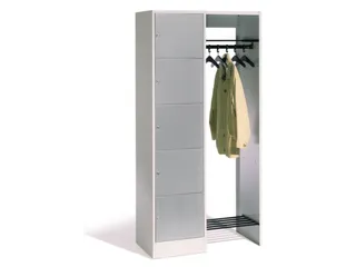 locker met kapstok,HxBxD 1950x960x480mm,romp RAL7035,front RAL7035 - 1