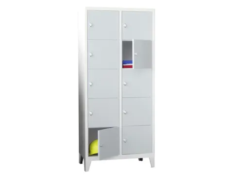 lockerkast,HxBxD 1850x800x500mm,2x5vakken,RAL7035,front RAL5010