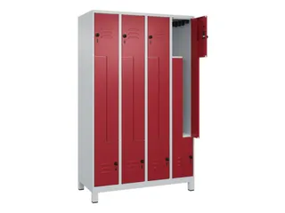 Z-garderobekast,HxBxD 1950x1200x500mm,vak B 150/300mm,draaigrendel - 2