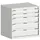 ladekast 800x800x650mm 5laden zware lasten RAL7035 front RAL7035