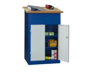 Massieve Lessenaarkast 1100/1200x700x600mm Ral 7035 Front Ral 6011 - 1