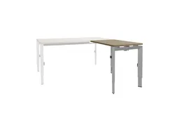 Bureau Linesto N3 aanbouwtafel 80x60cm hav/kers 25mm alu