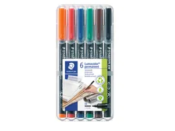 Viltstift Staedtler OHP Lumocolor 317 Medium 1.0mm Assorti 6 stuks