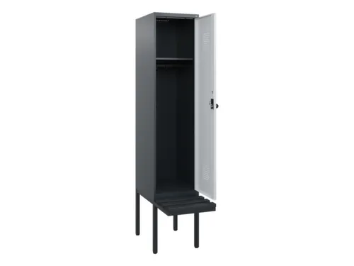 locker met bank,HxBxD 1950x400x815mm,1vak,vak B 400mm,draaigrendel