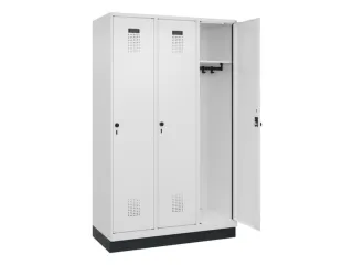 locker,HxBxD 1950x1200x500mm,3vak,vak B 400mm,draaigrendel,sokkel - 2