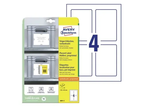 Avery Zweckform 8001 Voorbedrukte positioneeretiketten 120x80mm 20 st.