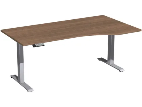 In hoogte verstelbaar bureau in vrije vorm,HxBxD 630-1280x1800x1000mm