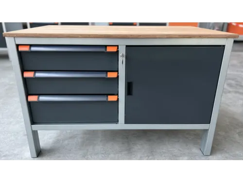 werkbank,HxBxD 870x1250x725mm,multiplexblad,draagverm. 1000kg,4voeten