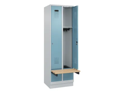 locker met bank,HxBxD 1950x600x815mm,2vak,vak B 300mm,cilinderslot