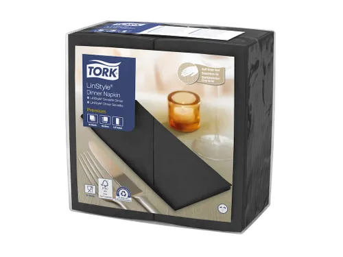Tork 478196 Premium LinStyle dinnerservet 1/8 vouw zwart 700 stuks