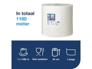 Poetspapier Tork W1 Advanced 1-laags 1180m wit 130109 - 5