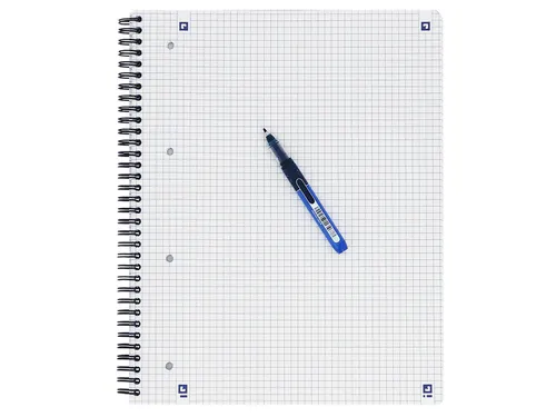Collegeblok Oxford A4+ 4-gaats ruit 5mm 90vel zwart
