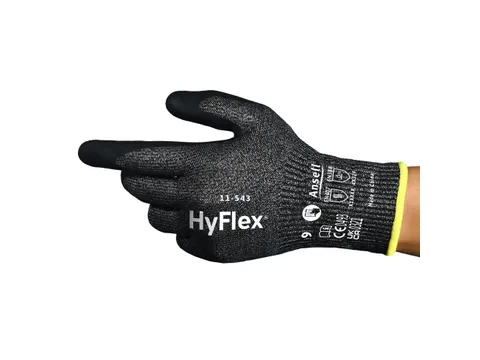 Ansell Hyflex 11-543 snijbestendige handschoenen, zwart, maat 6, per 1