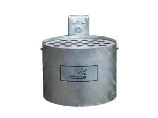 Asbak Rond 4 liter 135x200mm Binnen/Buitengebruik Wandmontage Verzinkt - 1