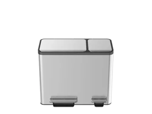 Ecocasa Recycler Pedaalemmer 30+15 Liter mat RVS