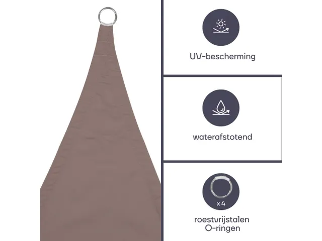 Zonnezeil Vierkant 5x5m Taupe