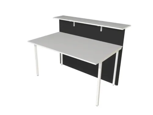 Balie Aanbouwelement 1350x1015mm Recht Front Antraciet Bladen Wit