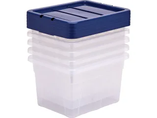 Opbergbox 22 Liter Plastic Transparant Blauw - 2