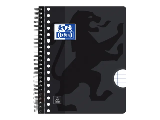 Collegeblok Oxford School A5+ 17-gaats 80vel lijn zwart