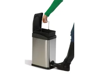 Rechthoekige Pedaalemmer 15 Liter Mat Rvs - 2