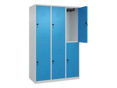 dubbeldekse locker,HxBxD 1850x1200x500mm,3x2vak.,vak B 400mm