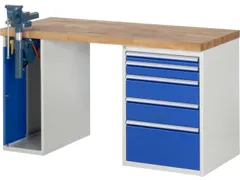 werkbank,HxBxD 890x1500x700mm,beukblad,draagverm. 750kg,2containers