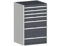 ladekast HxBxD 1200x800x650mm 7laden romp RAL7035 front RAL7016