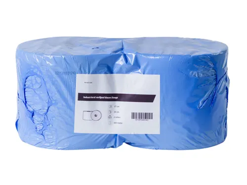 Poetsrol verlijmd blauw 2-laags 2 Rol