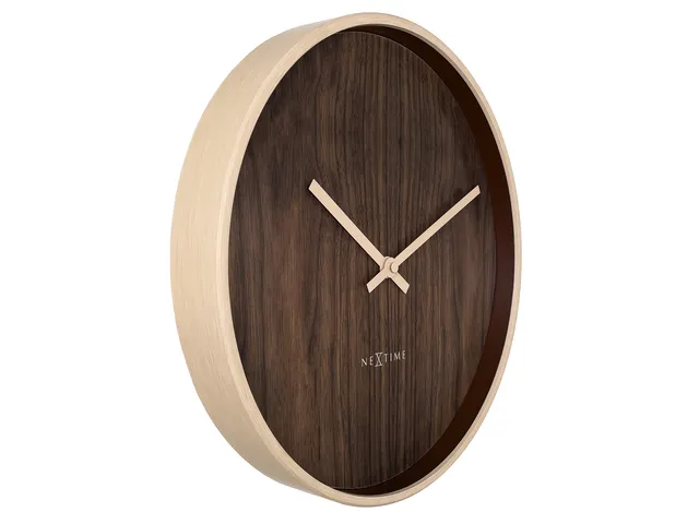 Wandklok NeXtime Oslo 30 cm bruin