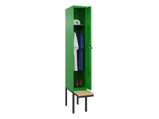 locker met bank,HxBxD 2120x300x815mm,1vak,vak B 300mm,draaigrendel - 1