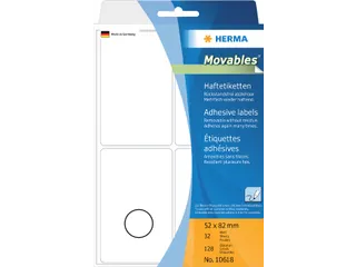 HERMA 10618 Verwijderbare universele etiketten 52x82mm Wit 96 stuks - 4
