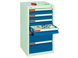 ladekast HxBxD 900x500x500mm 6laden vergrendeling RAL7035 RAL5010 - 2