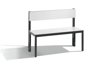 omkleedbank,HxLxD 796x1000x407mm,HPL wit,frame staal RAL7021,leuning - 1