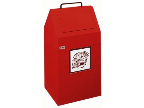 Afvalverzamelaar Vuurremmend 45 Liter 640X330X310Mm Rood