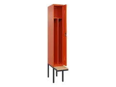locker met bank,voor scheiding van kleding,HxBxD 2120x300x815mm,1vak