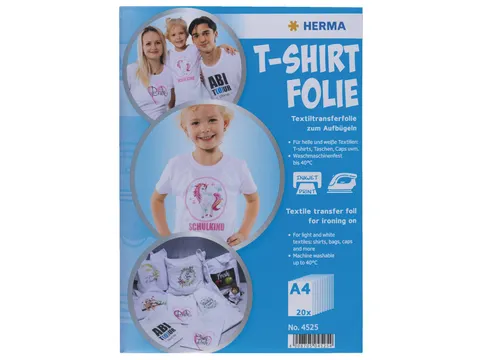 HERMA 4525 T-shirt folie voor licht textiel A4 20 vel