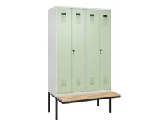 locker met bank,voor scheiding van kleding,HxBxD 2120x1200x815mm,4vak