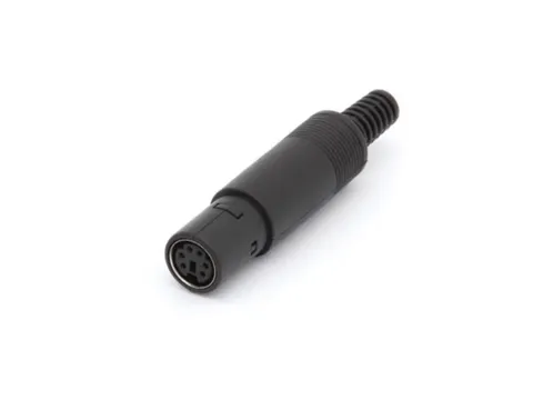 Vrouwelijke 6P Mini-Din Plug - Zwart