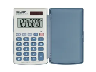 Calculator Sharp EL243S grijs-blauw hand 8 digit - 1