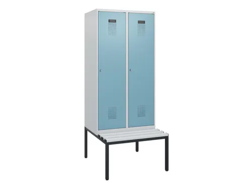 locker met bank,HxBxD 1950x800x815mm,2vak,vak B 400mm,cilinderslot