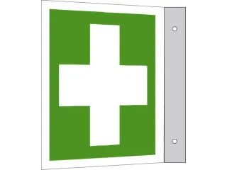 EHBO-bord,EHBO,uithangbord,aluminium,lang nalichtend,HxB 150x150mm - 1