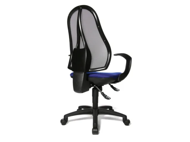 Siège De Bureau Pivotant Assise Bleue Dossier Mailles Noir