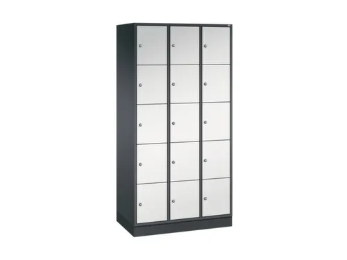 lockerkast,RAL 7021/RAL 7035,HxBxD 1950x920x500mm,3x5vakken,cil.-slot